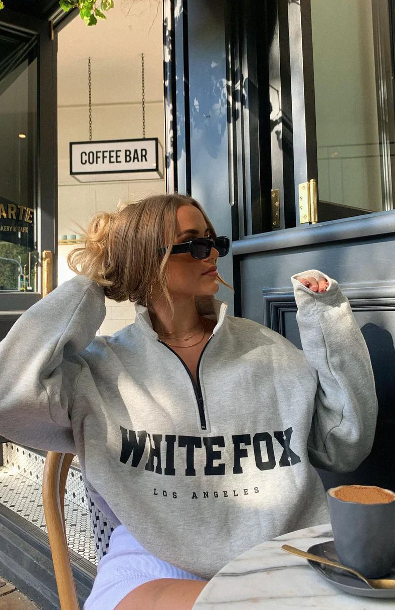 High Standard Zip Front Sweater Grey Marle - luluinthesky