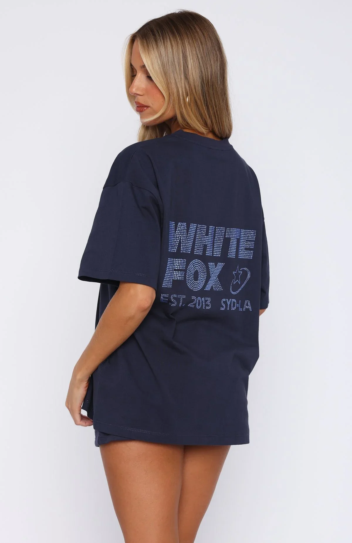 Always Shining Oversized Tee Navy - luluinthesky