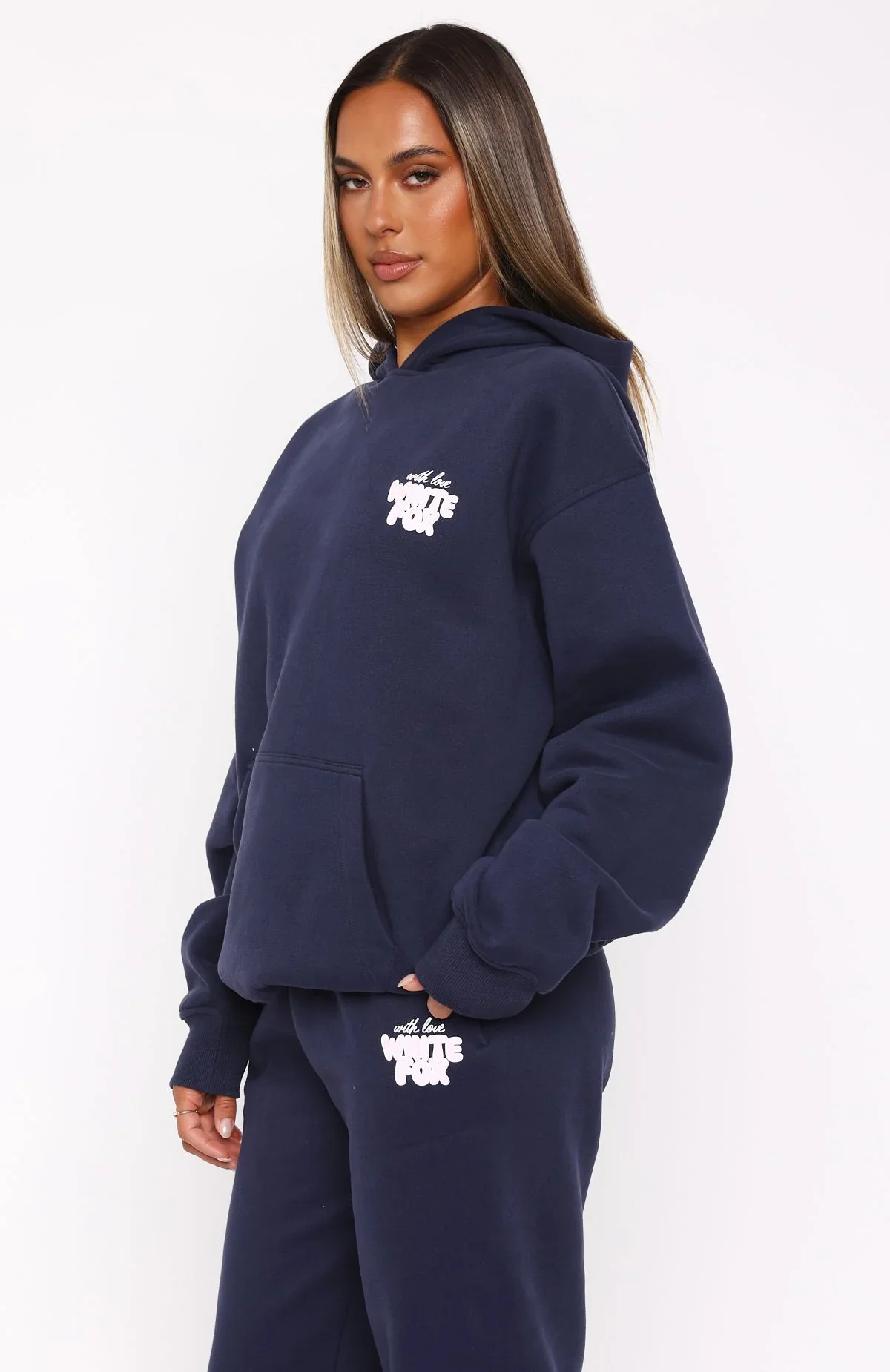 With Love Always Oversized Hoodie Navy - luluinthesky