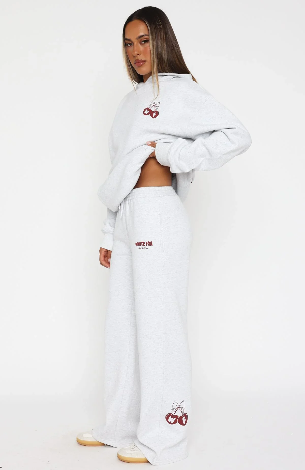 Feel The Love Wide Leg Sweatpants Grey Marle - luluinthesky