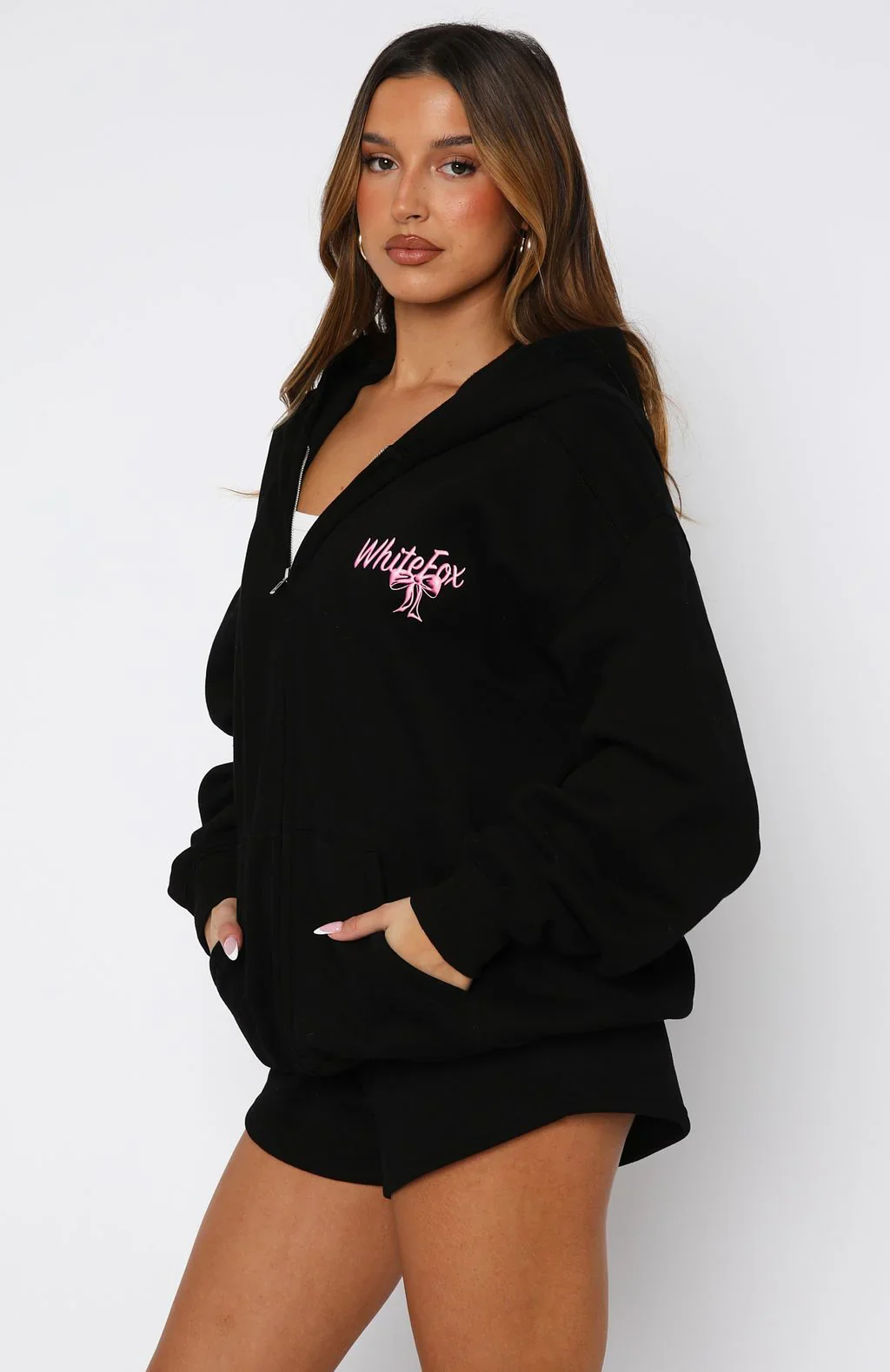 Protecting What's Mine Zip Front Hoodie Black - luluinthesky