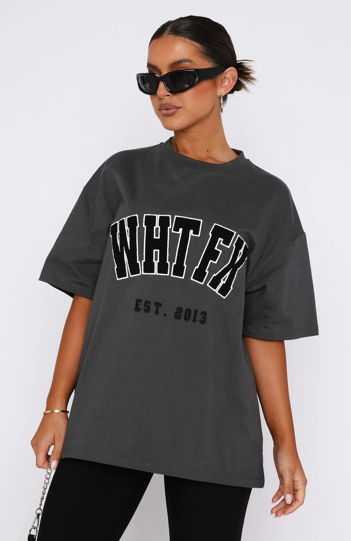 Give It Away Oversized Tee Charcoal - luluinthesky