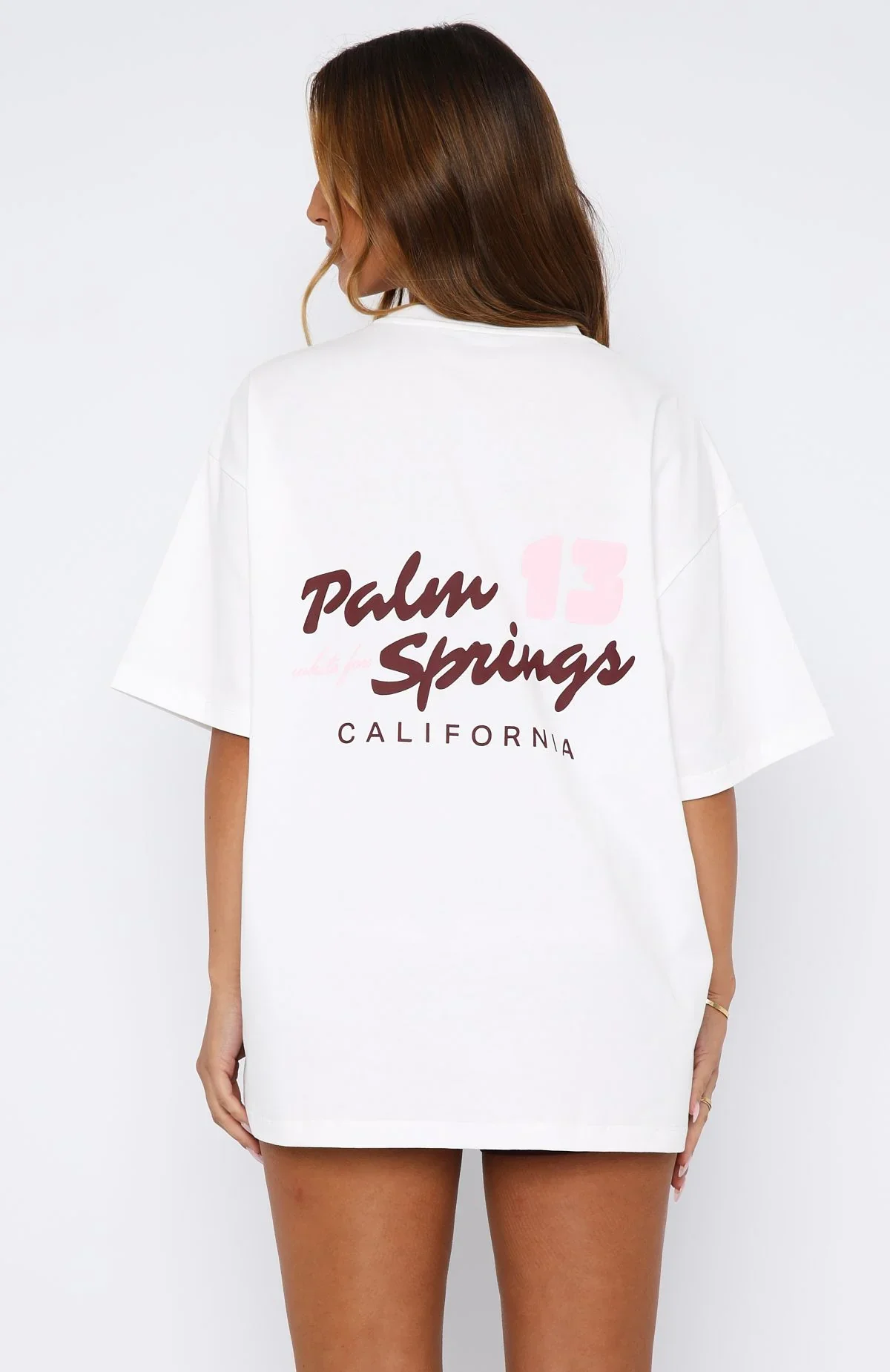 Palm Springs Edition Oversized Tee White - luluinthesky