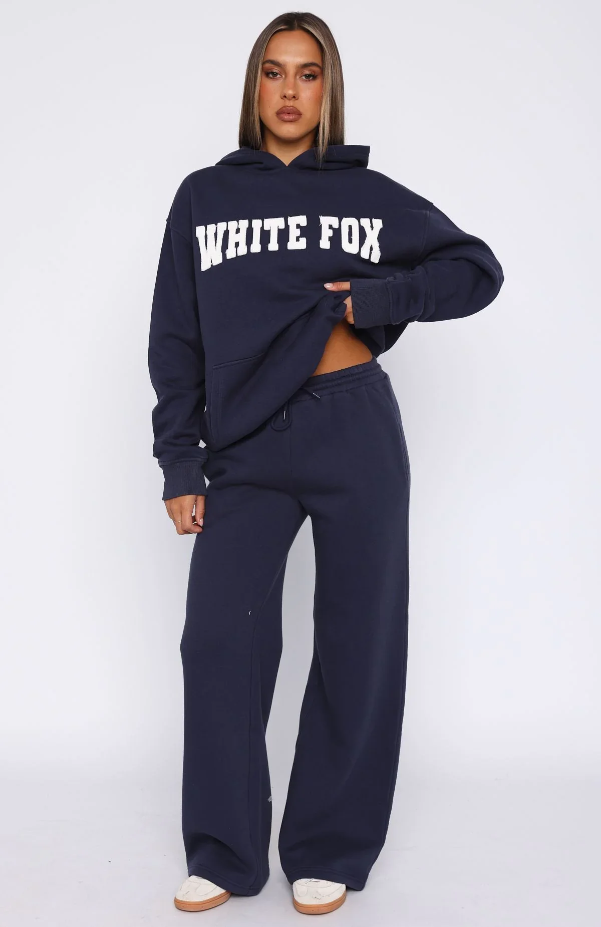Shout It Out Wide Leg Sweatpants Navy - luluinthesky