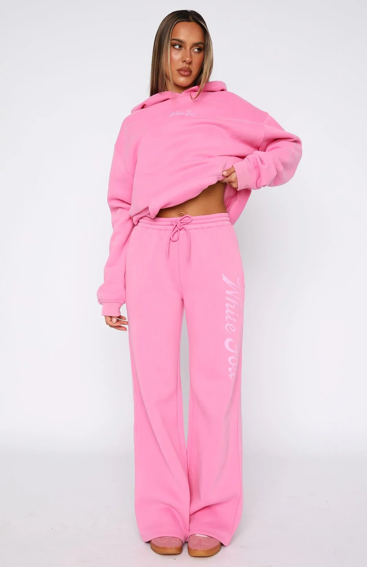 The Good Life Wide Leg Sweatpants Pink - luluinthesky