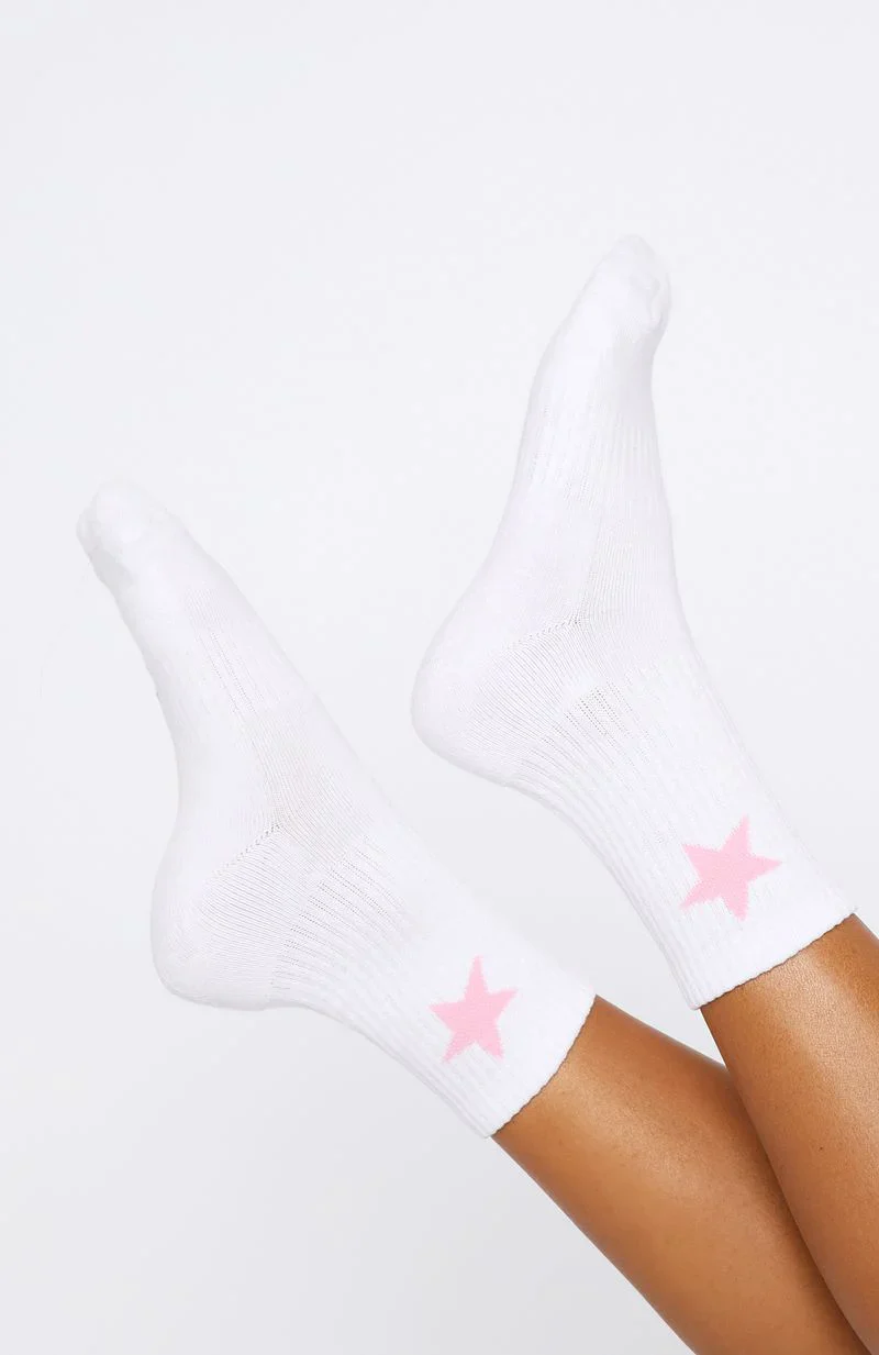 From The Archives Socks White/Pink - luluinthesky