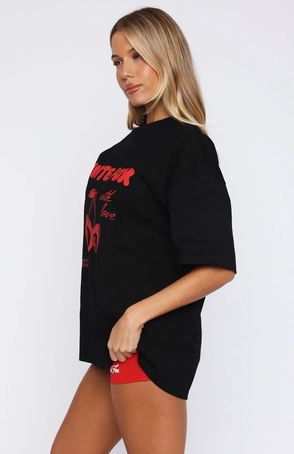 With Love In The Moment Oversized Tee Black - luluinthesky