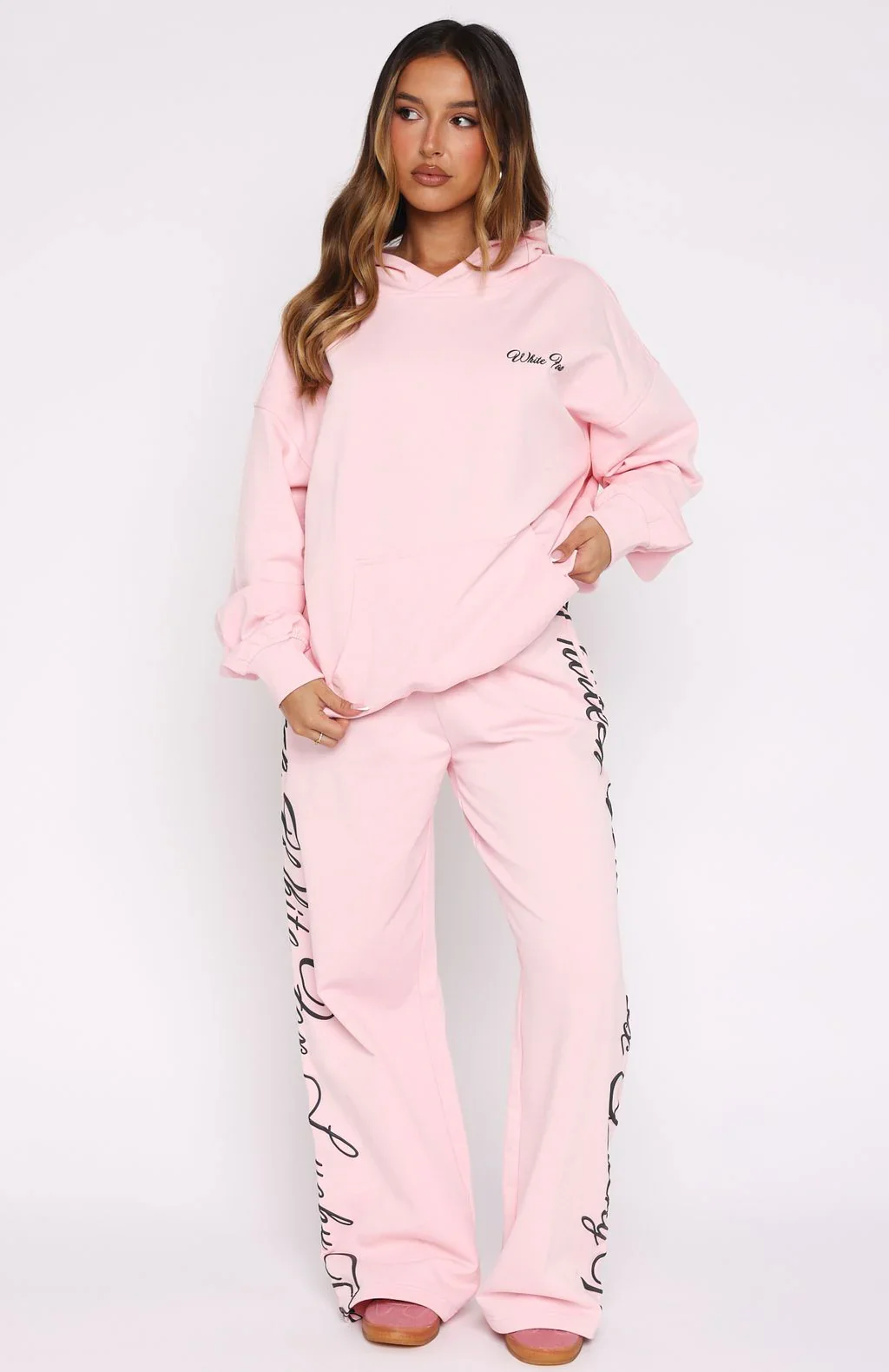 Lucky Thirteen Shaya Wide Leg Sweatpants Soft Pink - luluinthesky