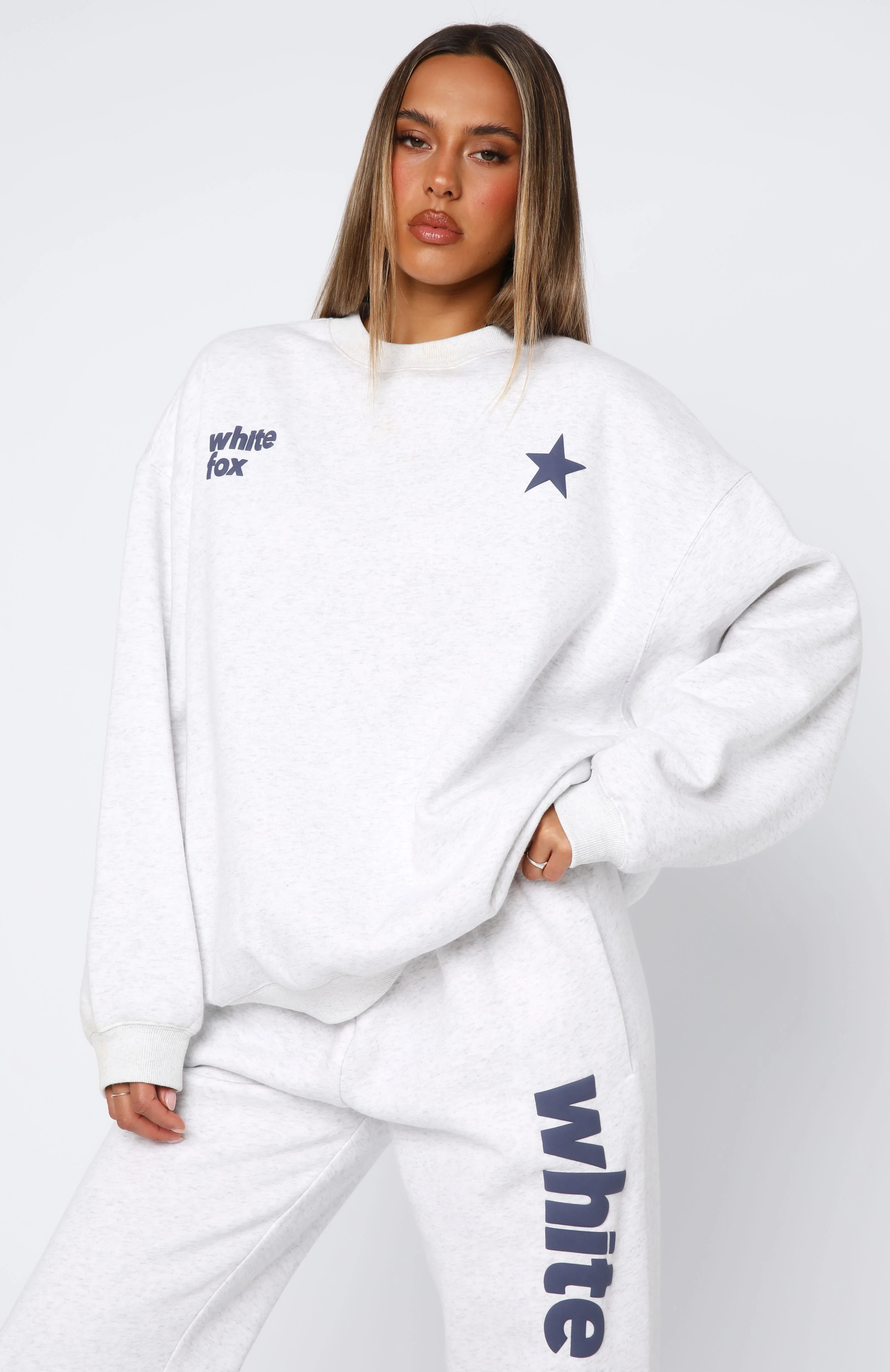 From The Archives Freya Oversized Sweater Grey Marle - luluinthesky