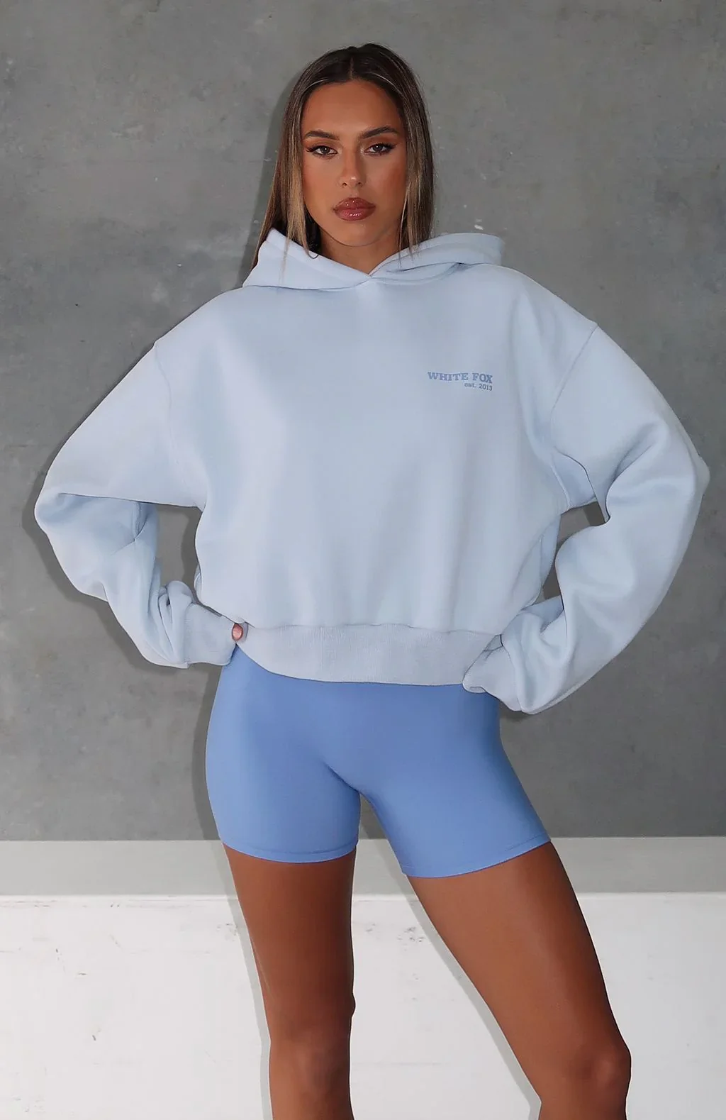 Serving Up Cropped Hoodie Baby Blue - luluinthesky