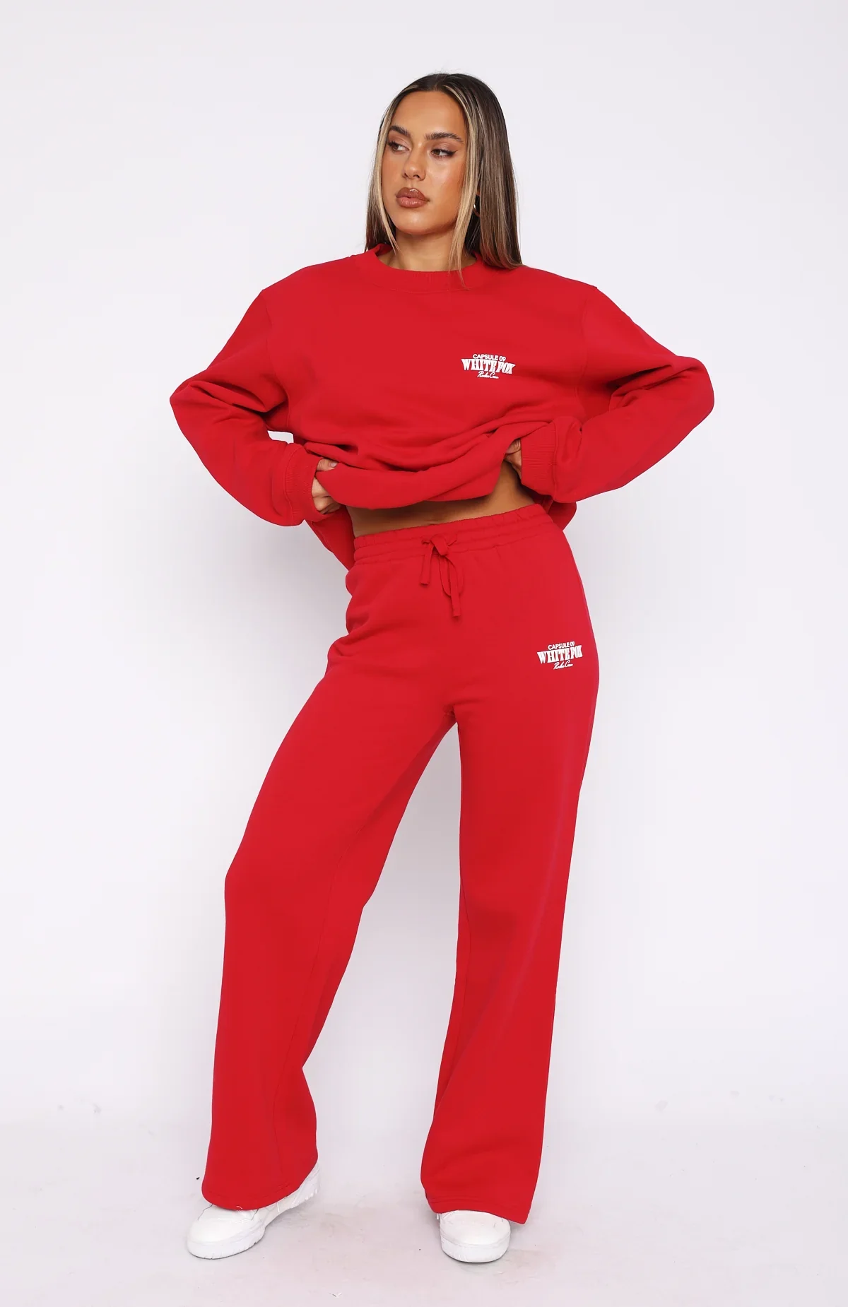 Capsule 9 Rodeo Crew Wide Leg Sweatpants Red - luluinthesky