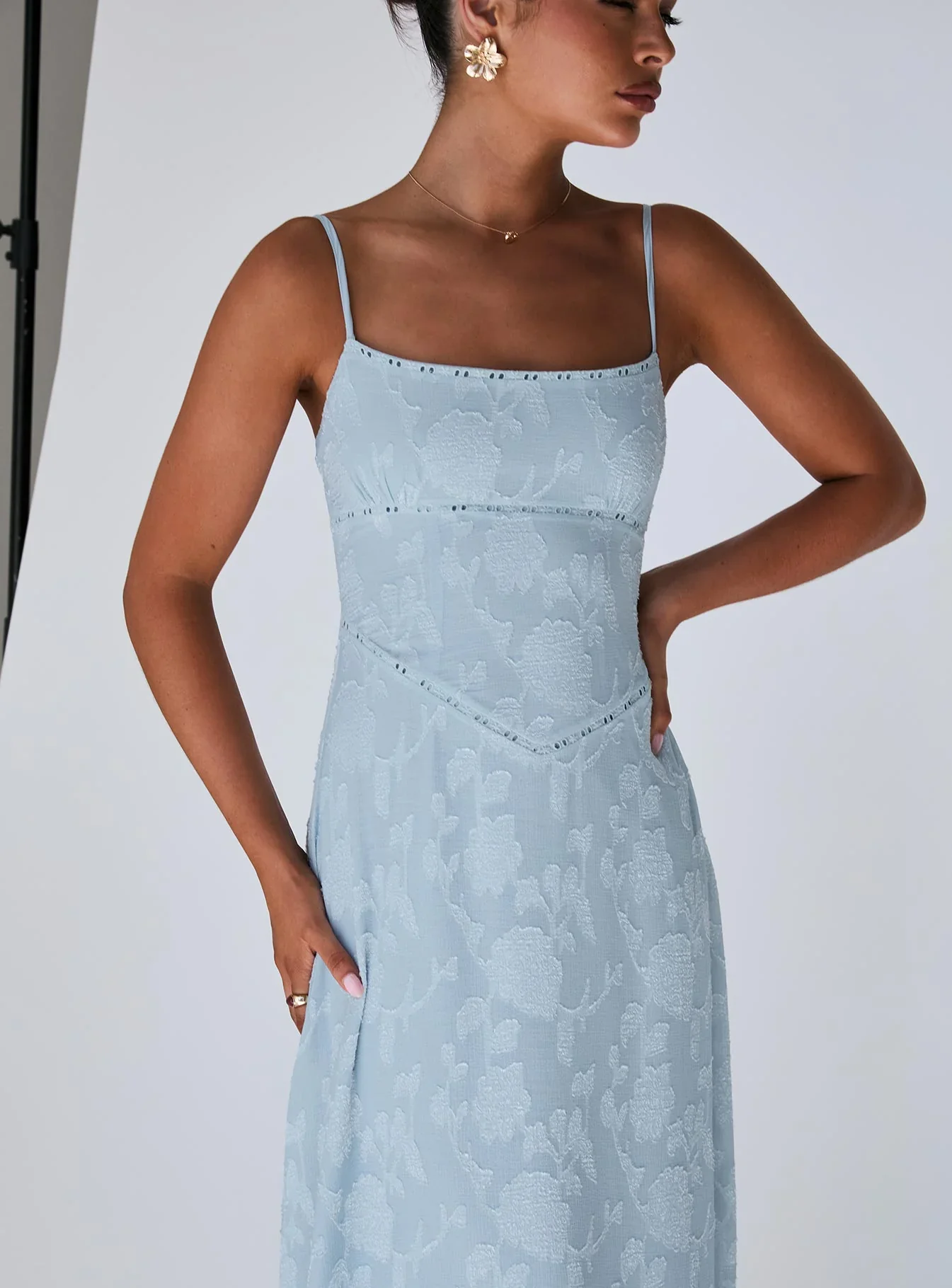 South Of France Maxi Dress Blue Petite - luluinthesky