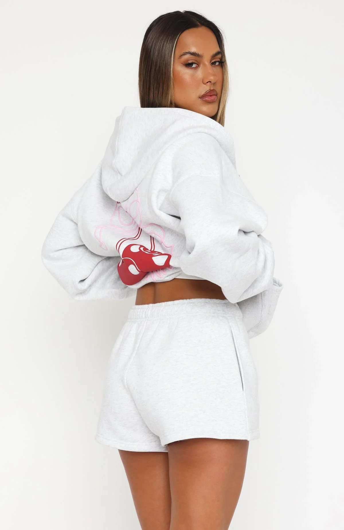 Fell So Hard Lounge Shorts Grey Marle - luluinthesky