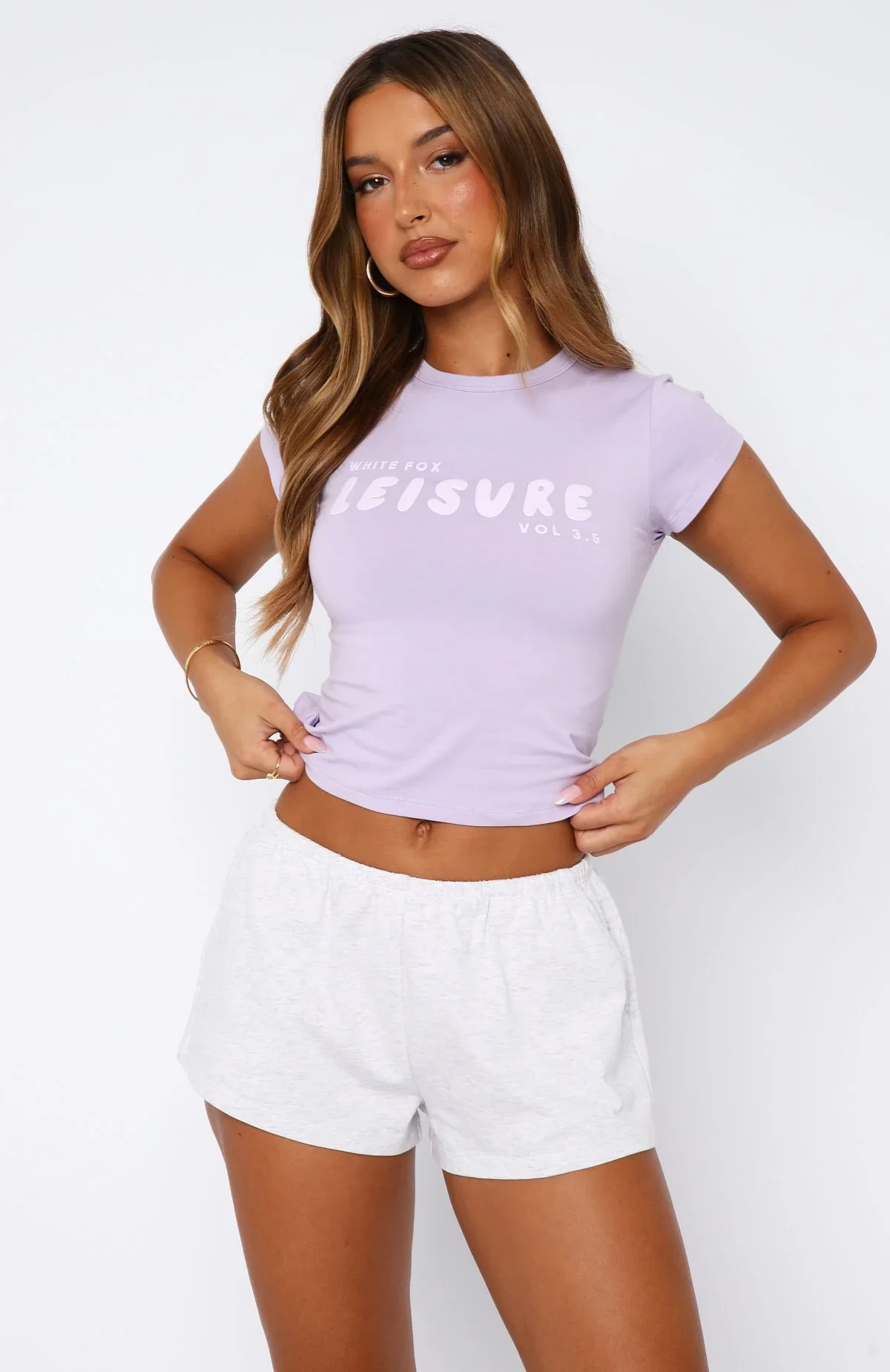 Leisure Series Baby Tee Lavender - luluinthesky