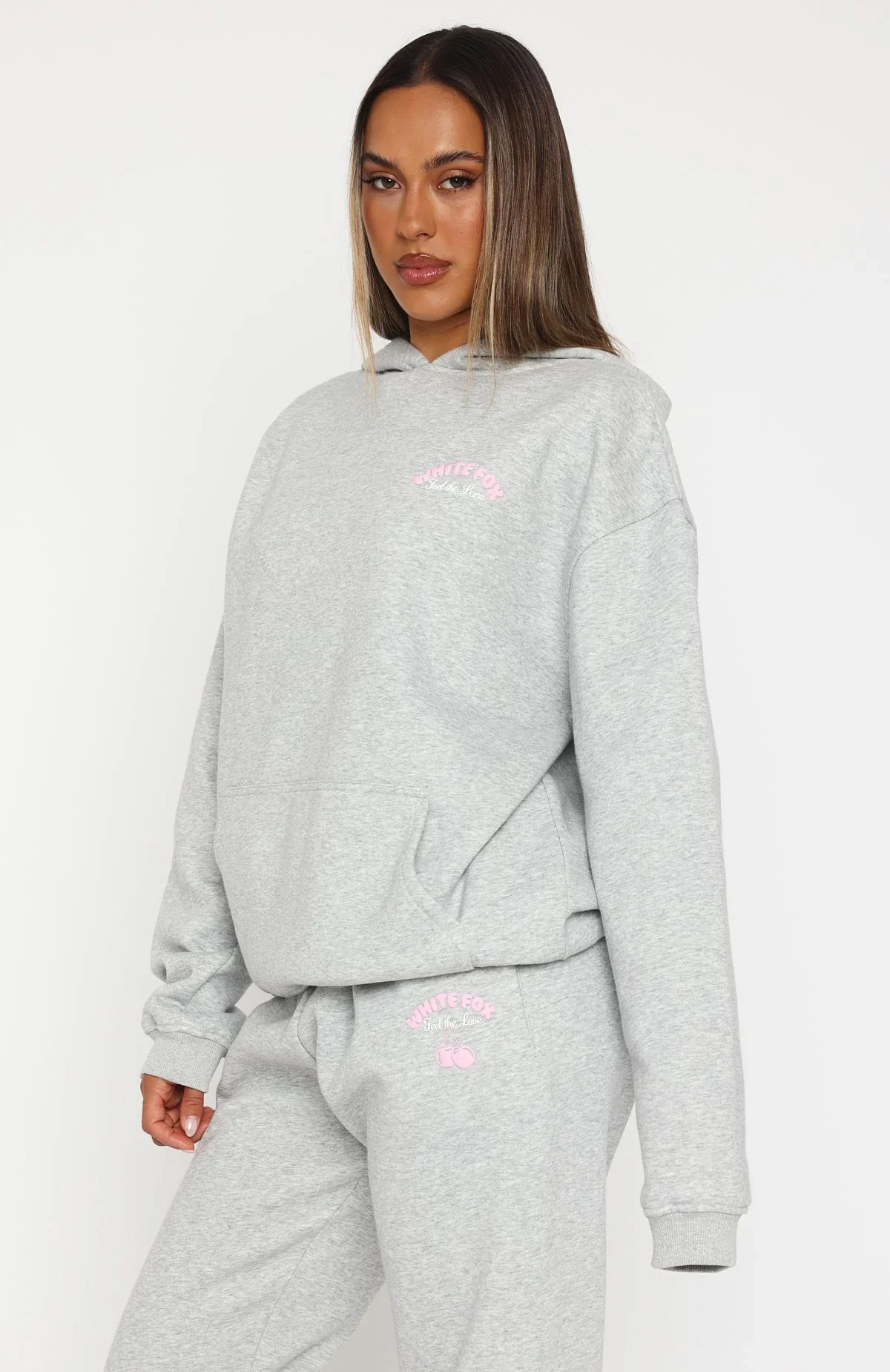 Love Me Tender Oversized Hoodie Dark Grey Marle - luluinthesky