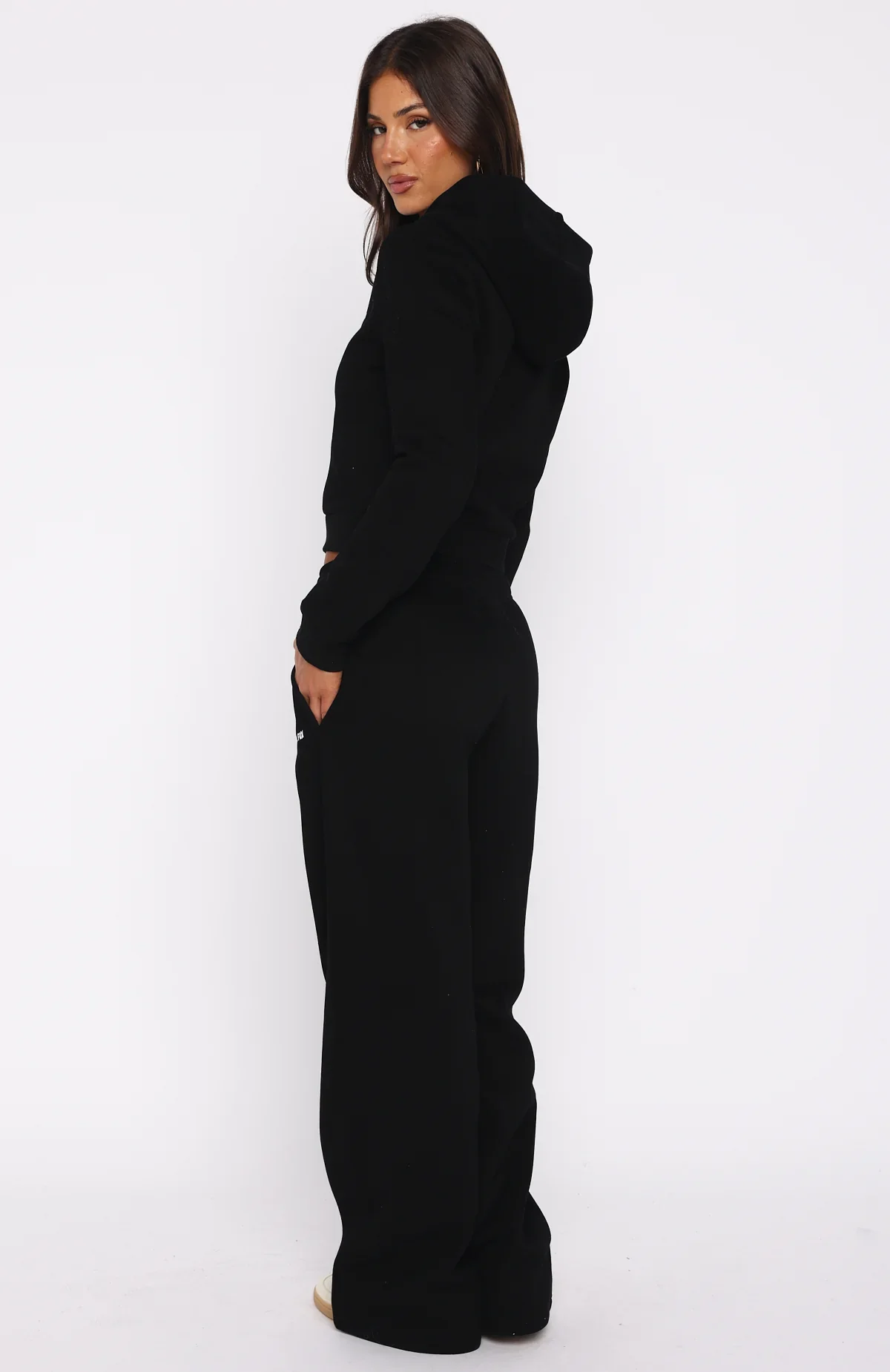 Comfy And Cute Wide Leg Sweatpants Black - luluinthesky