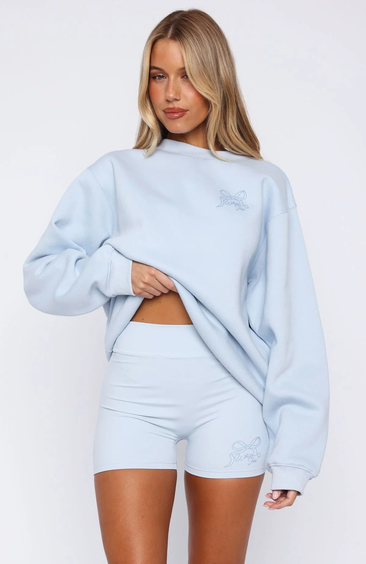 Love You Forever Bike Shorts Baby Blue - luluinthesky