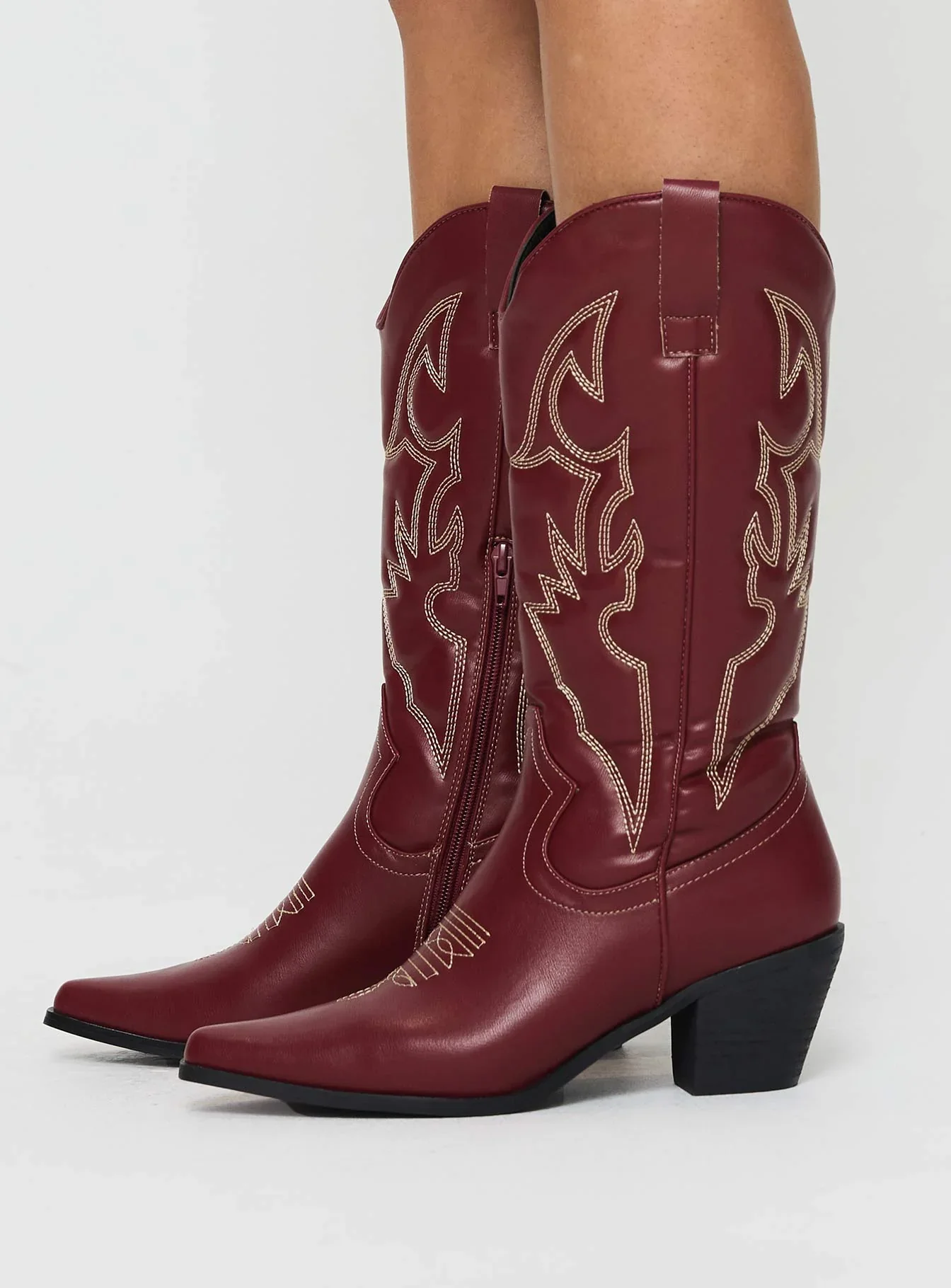Therapy Clayton Boots Maroon - luluinthesky