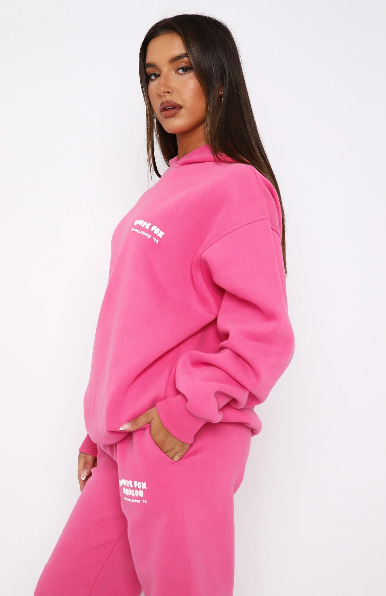 The Main Season Oversized Hoodie Hot Pink - luluinthesky