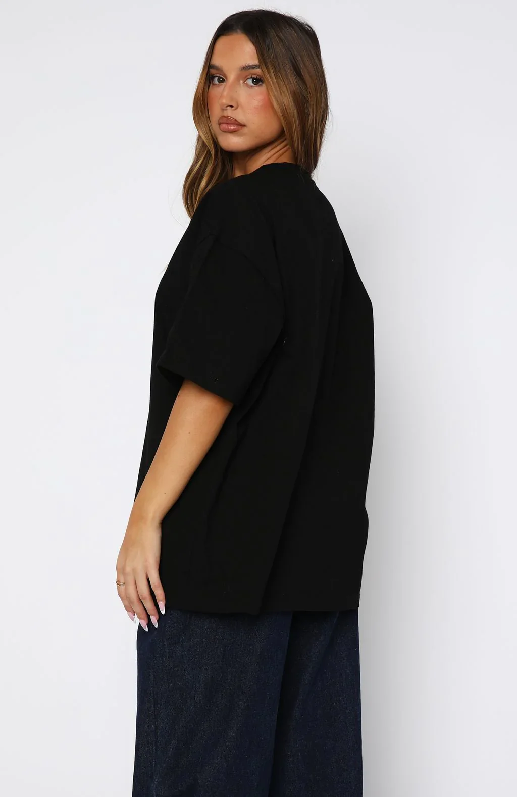 Call On You Oversized Tee Black - luluinthesky
