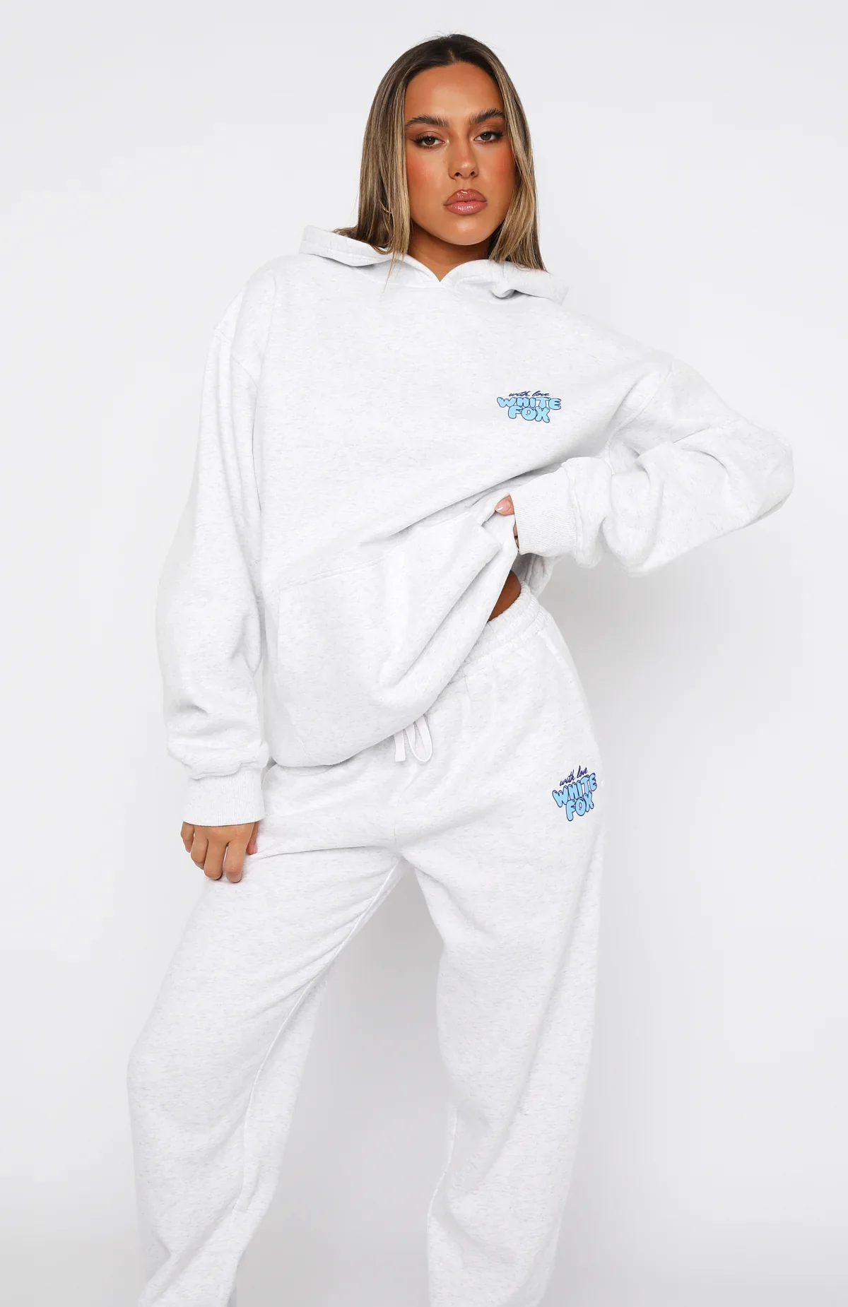 With Love Always Oversized Hoodie Grey Marle - luluinthesky