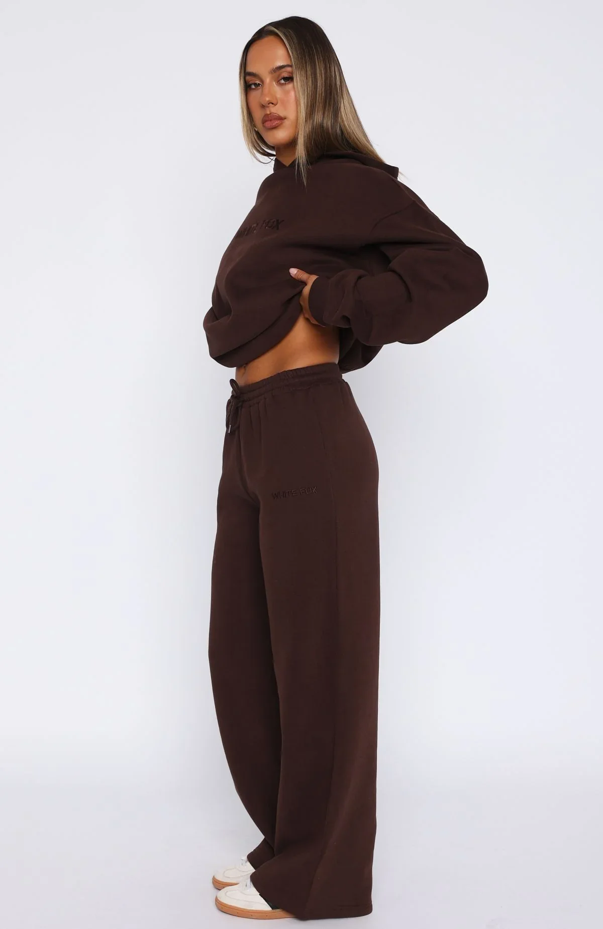 Stay Lifted Wide Leg Sweatpants Bitter Chocolate - luluinthesky