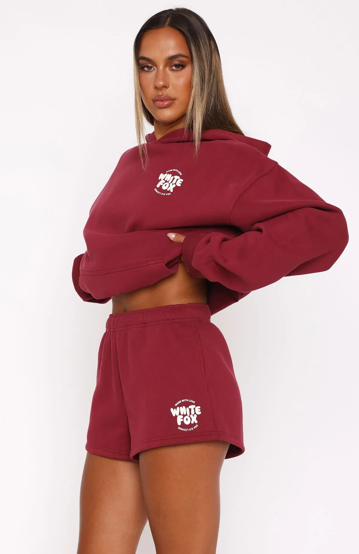 With Love For You Lounge Shorts Burgundy - luluinthesky
