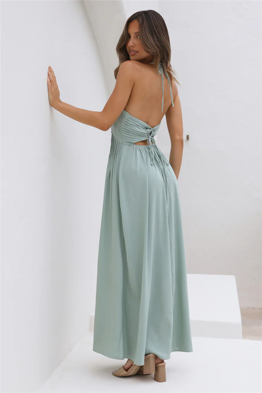Cross My Heart Maxi Dress Sage - luluinthesky