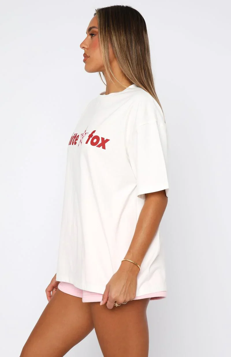 From The Archives Mila Oversized Tee White - luluinthesky