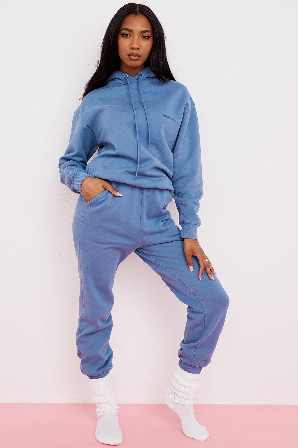 Halo Azure Cotton Fleece-Back Oversized Hoodie - luluinthesky