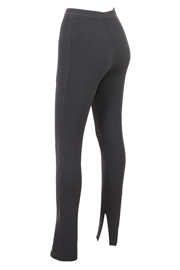 Mitzi Dark Grey Ribbed Knit Leggings - SALE - luluinthesky