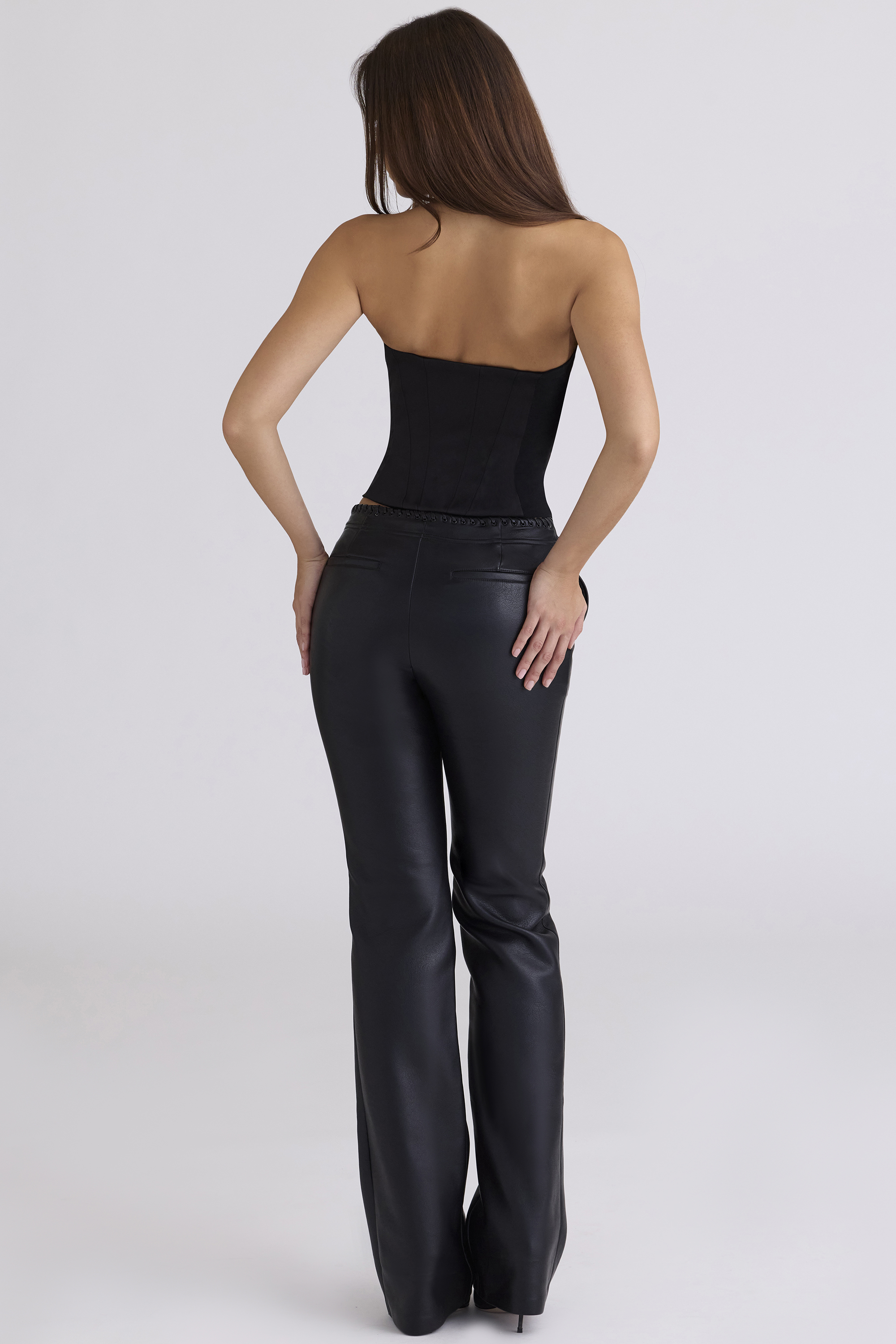 Adara Black Vegan Leather Trousers - luluinthesky