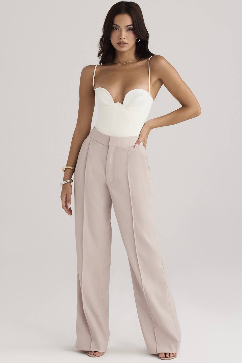 Alivia Beige Loose Fit Trousers - luluinthesky