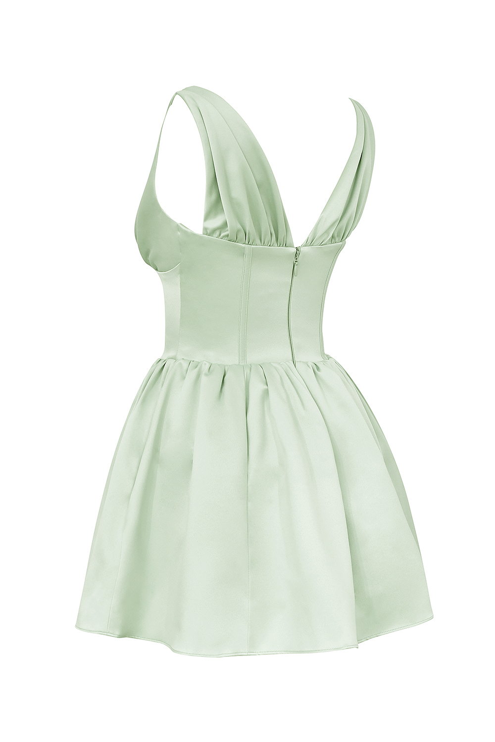 Emmeliette Pistachio Satin Mini Dress - SALE - luluinthesky