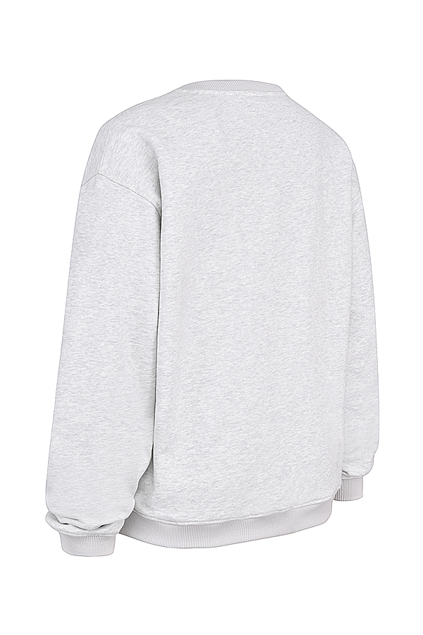 Haze Light Grey Marl Crew Neck Sweatshirt - luluinthesky