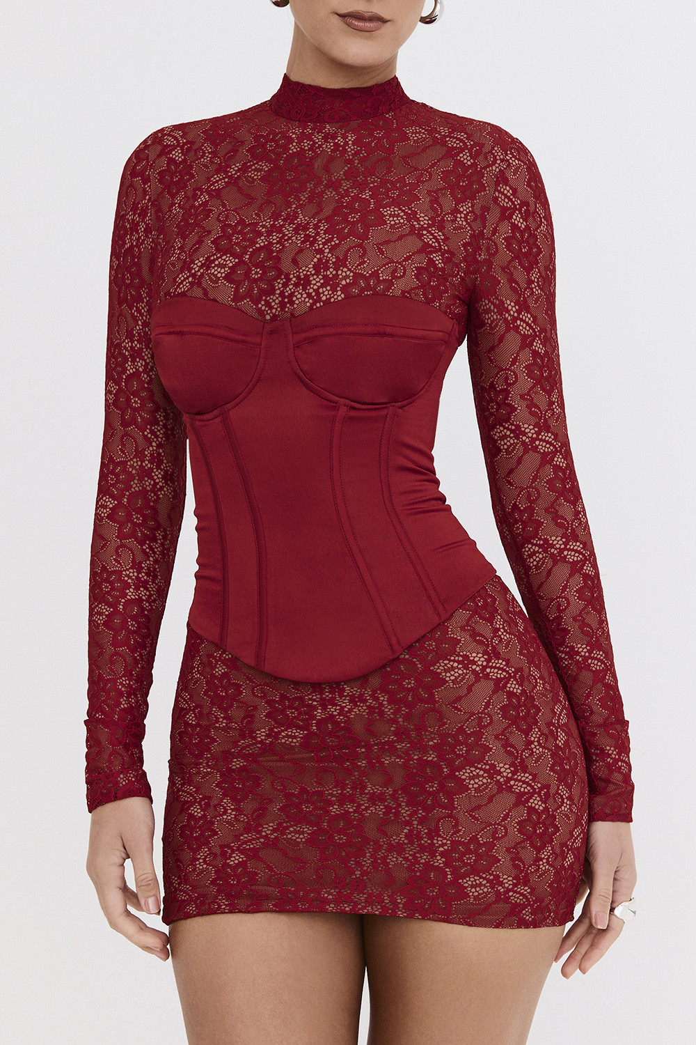 Mistress Rocks Red Satin & Lace Mini Dress - SALE - luluinthesky