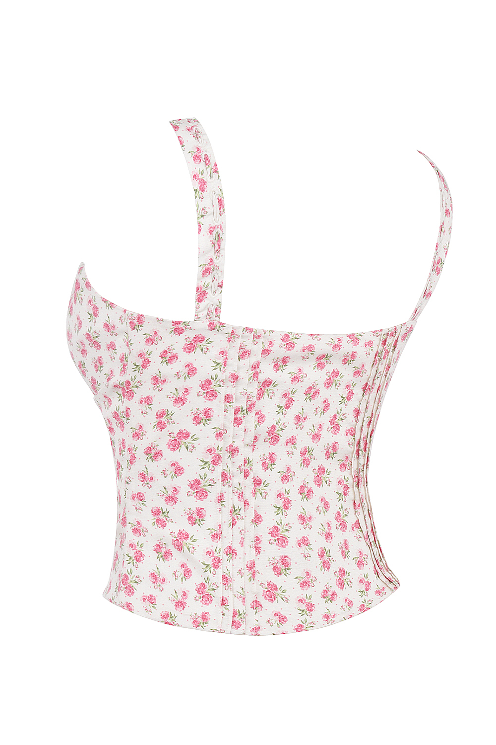 Chicca White Rosebud Print Top - luluinthesky