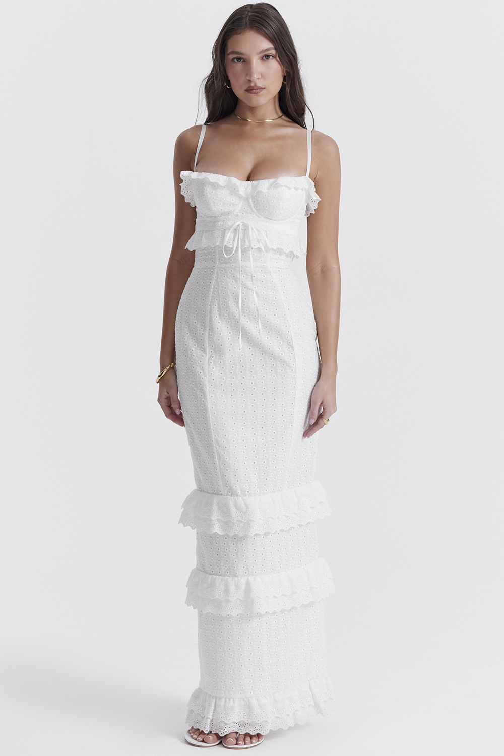 Eve White Broderie Maxi Dress - luluinthesky