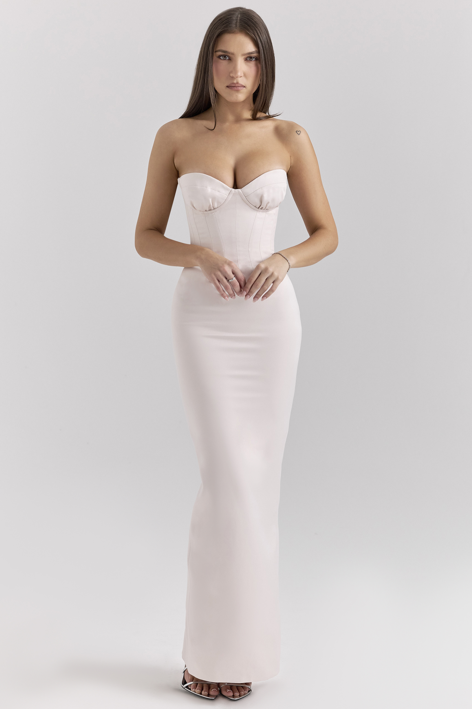 Valeria Blush Satin Midi Dress - luluinthesky