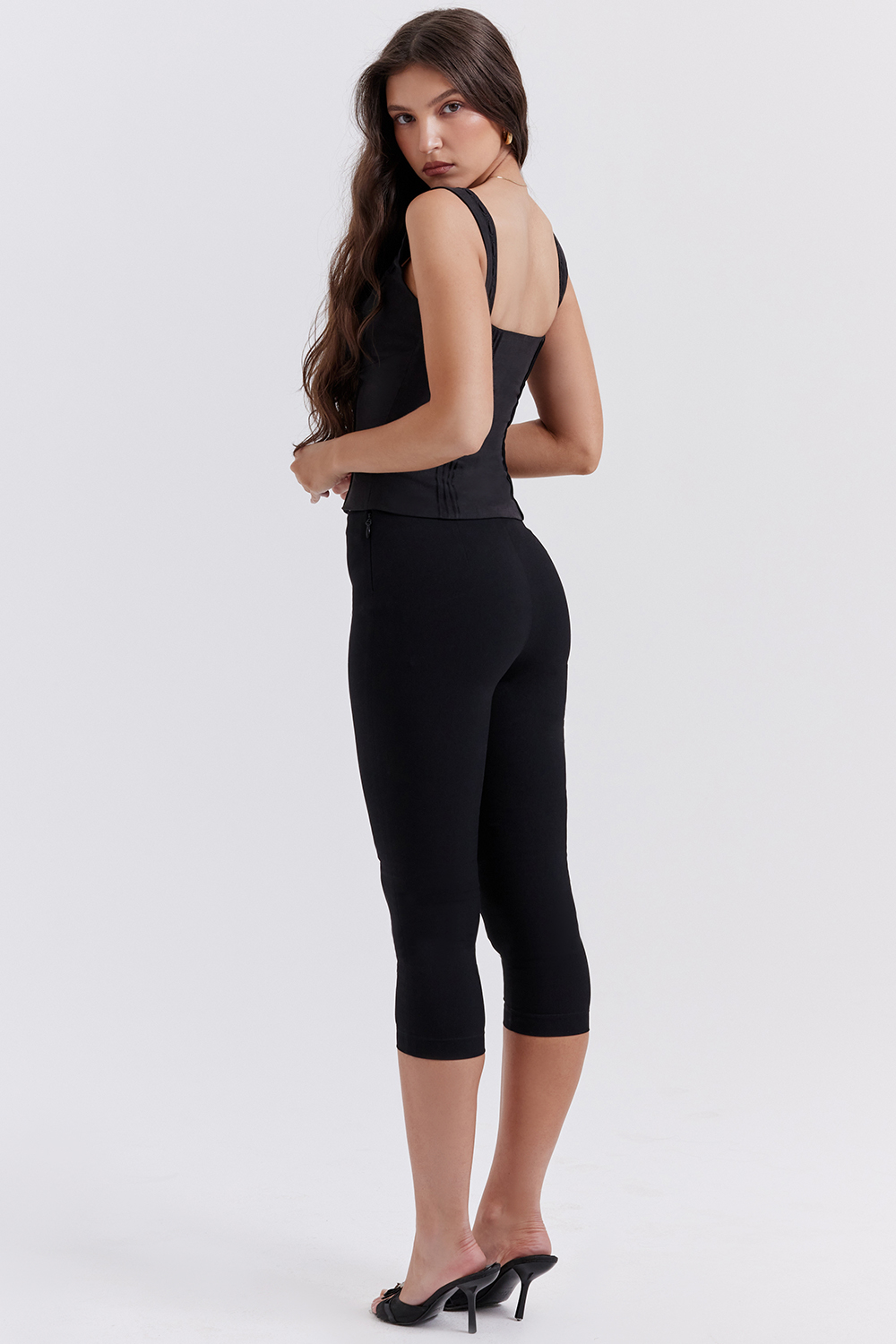 Halima Black Capri Trousers - luluinthesky