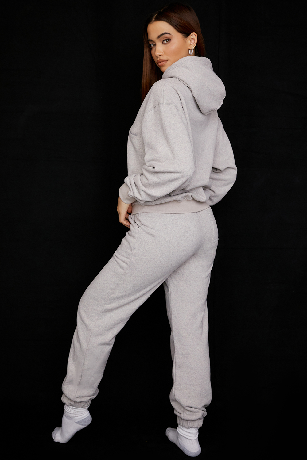 Sky Light Grey Fleece Back Jogging Trousers - luluinthesky