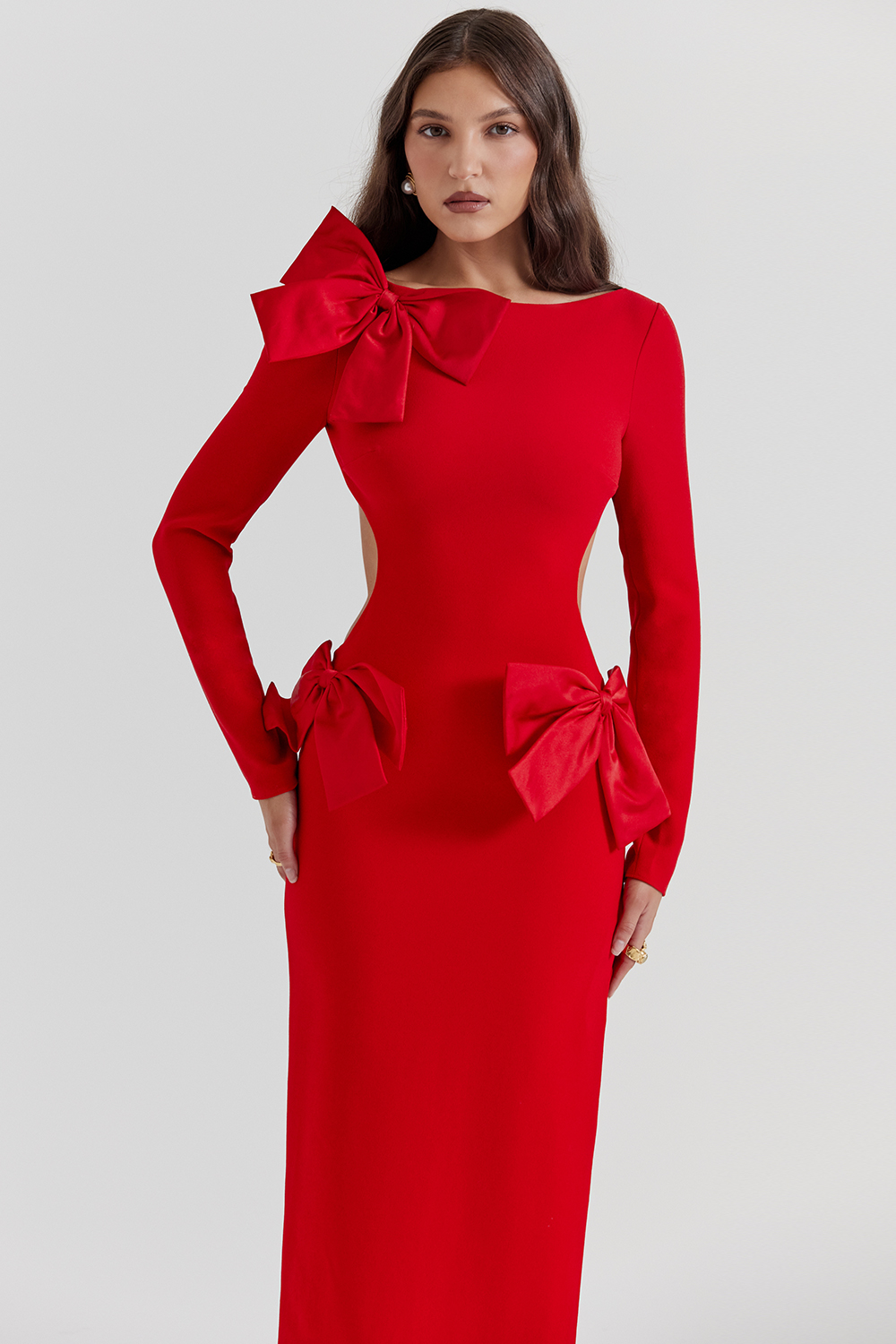 Lavele Red Bow Maxi Dress - luluinthesky