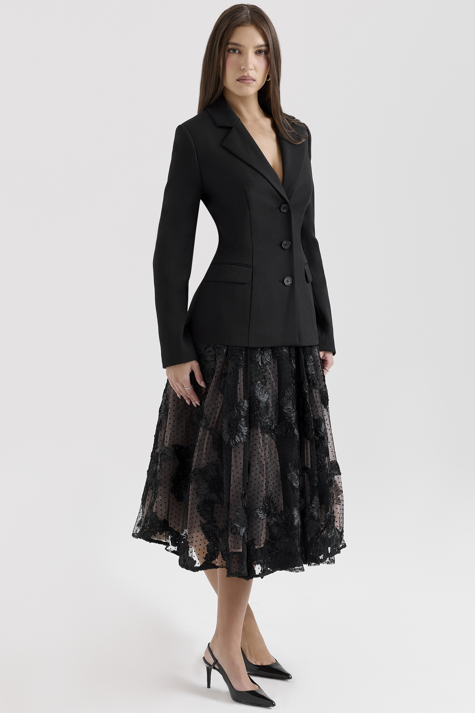 Aviva Black Tailored Hourglass Jacket - luluinthesky