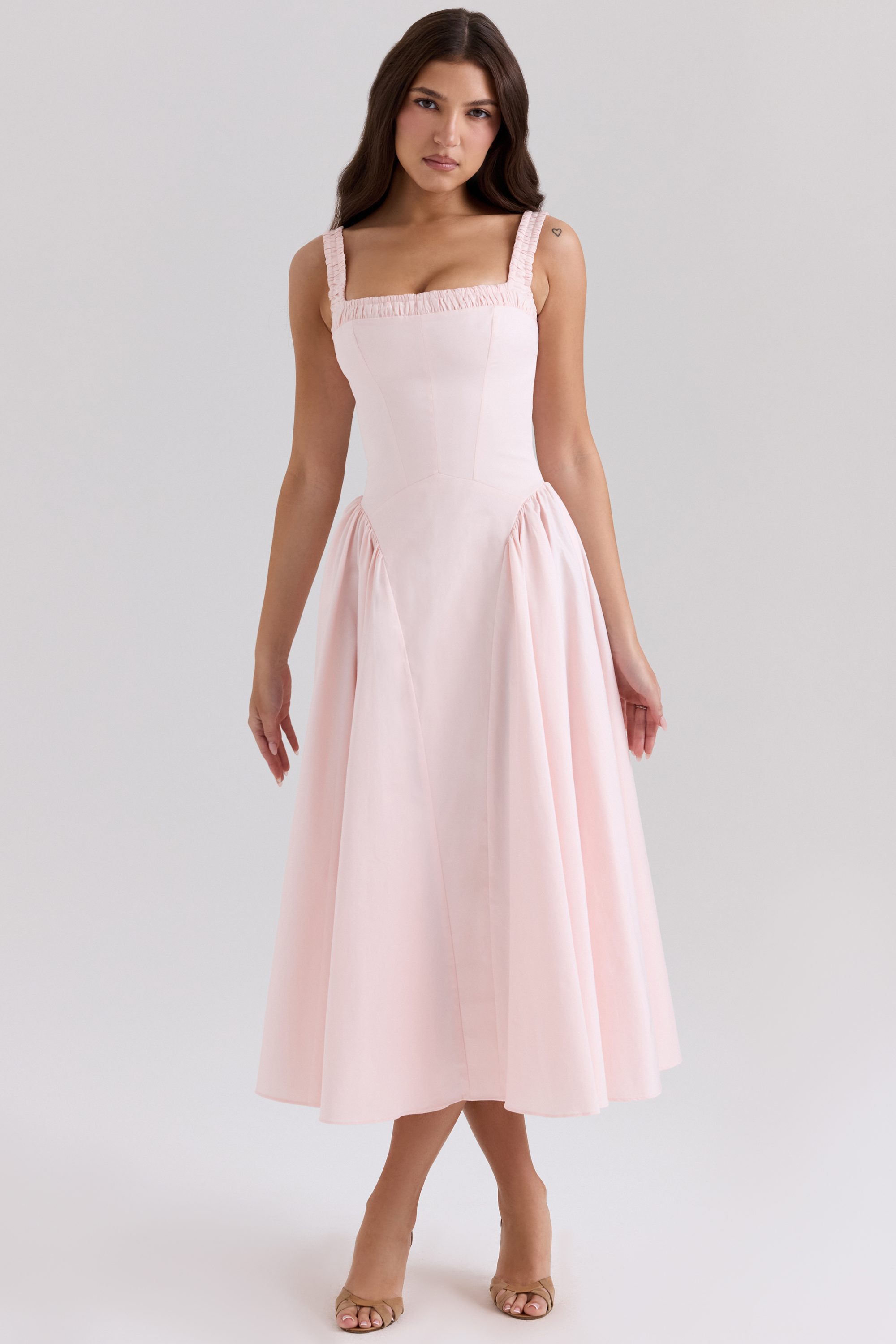 Dorothy Rose Pink Stretch Cotton Midi Sundress - luluinthesky