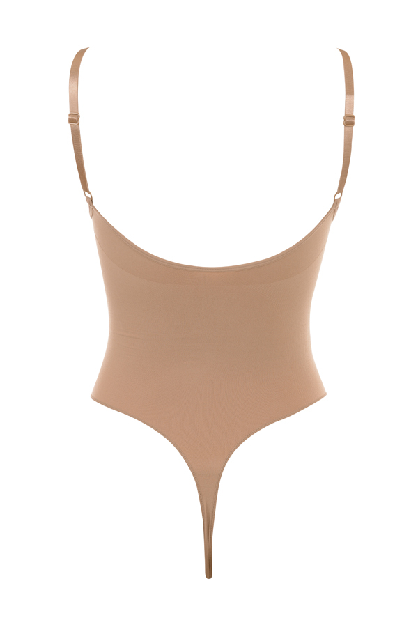 Sculpting Thong Bodysuit Cafe Au Lait - luluinthesky