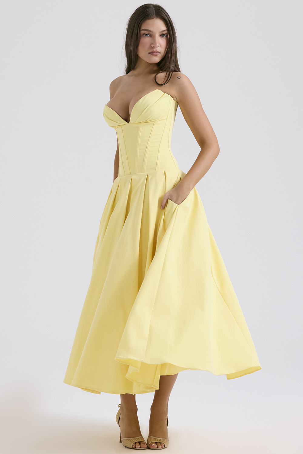Lady Sunshine Strapless Tulle Midi Dress - luluinthesky