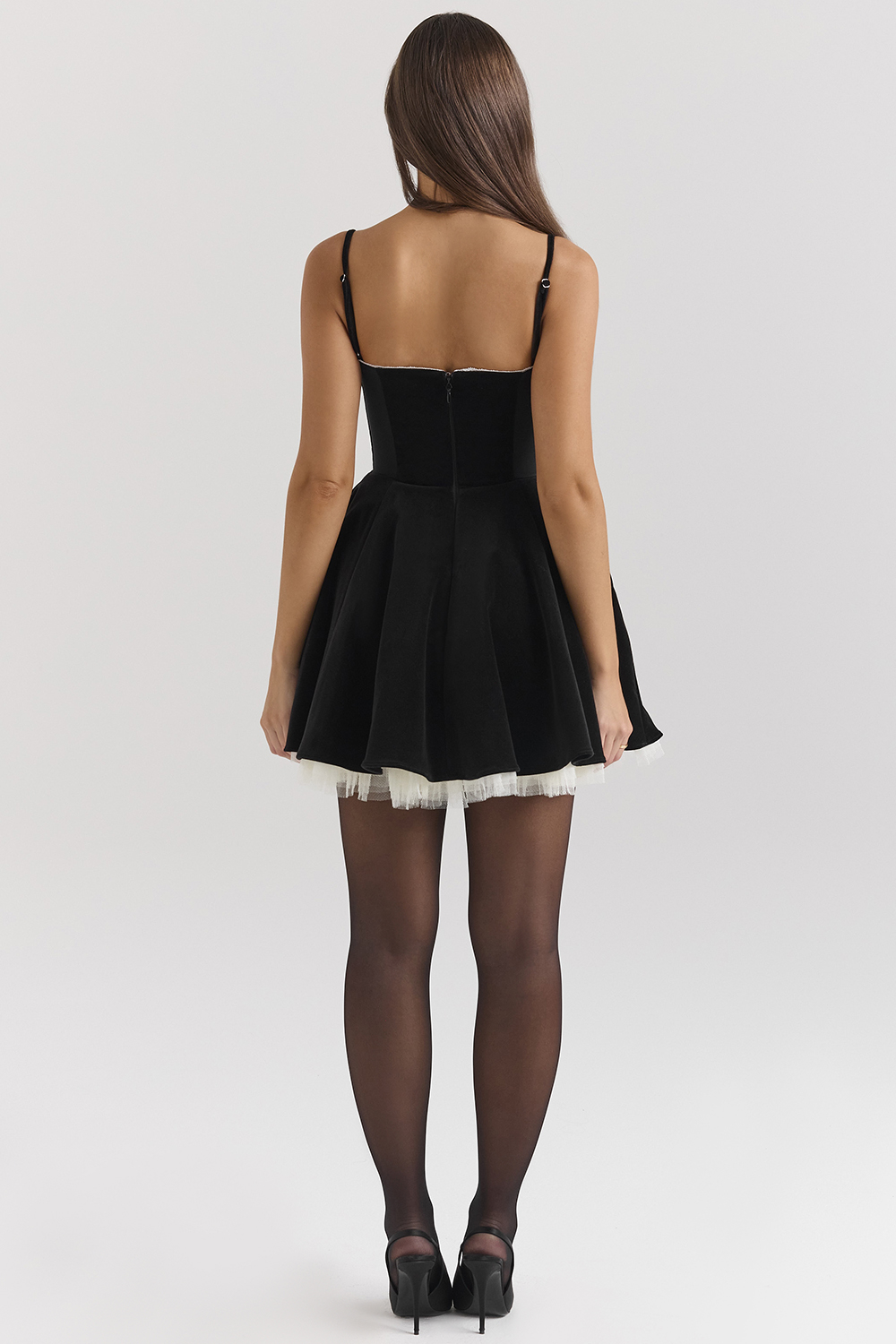 Minimoiselle Black Velvet Tulle Mini Dress - luluinthesky