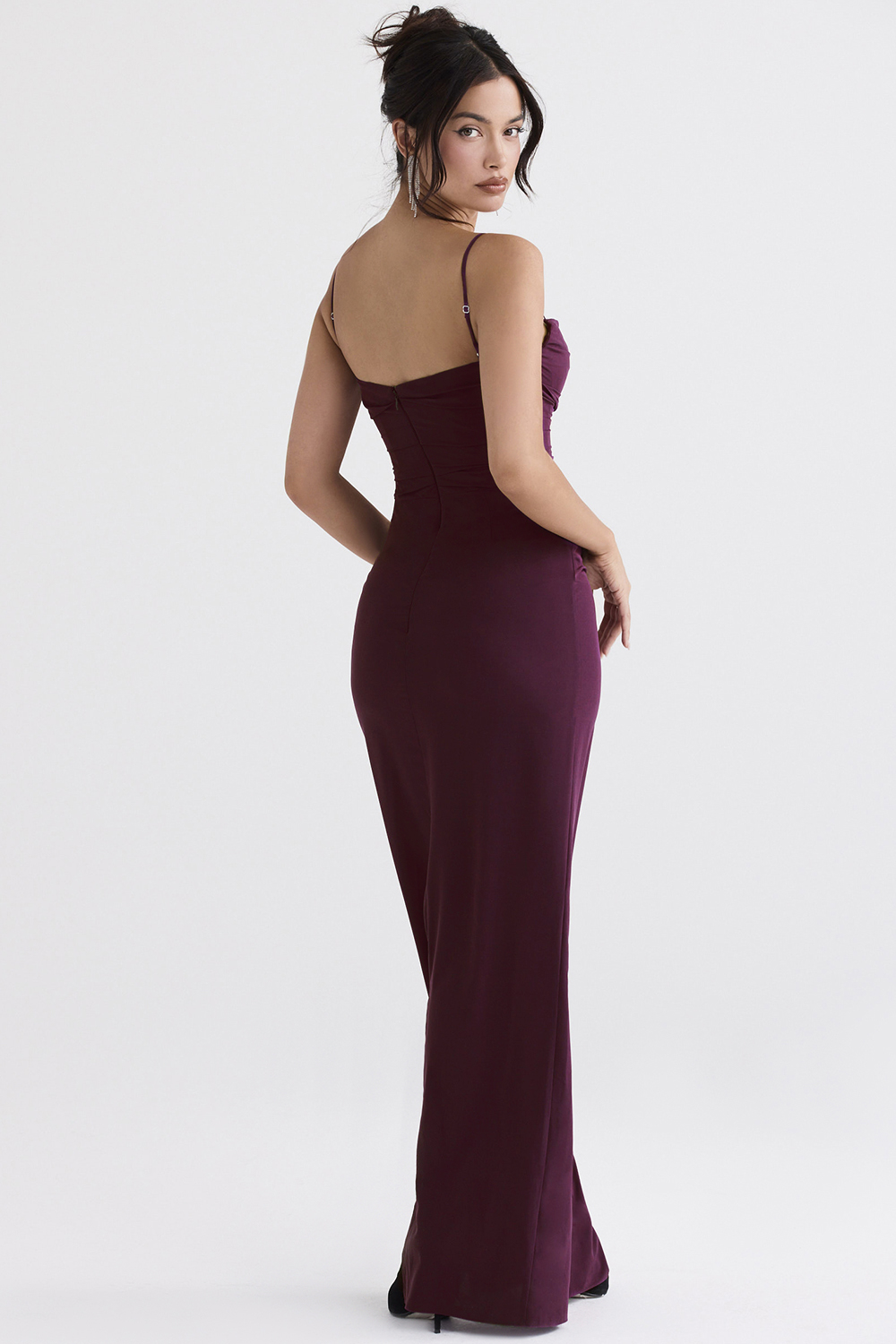 Lani Merlot Corset Maxi Dress - luluinthesky