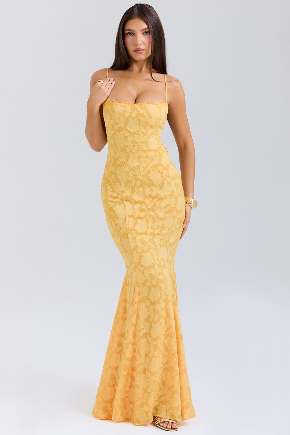 Joan Apricot Lace Up Back Maxi Dress - luluinthesky