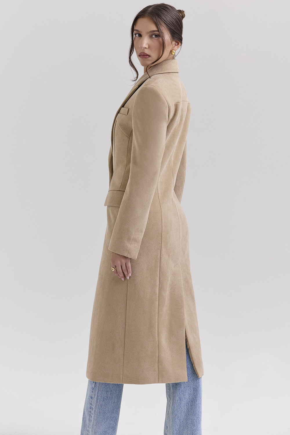 Remi Camel Single Breasted Long Coat - luluinthesky